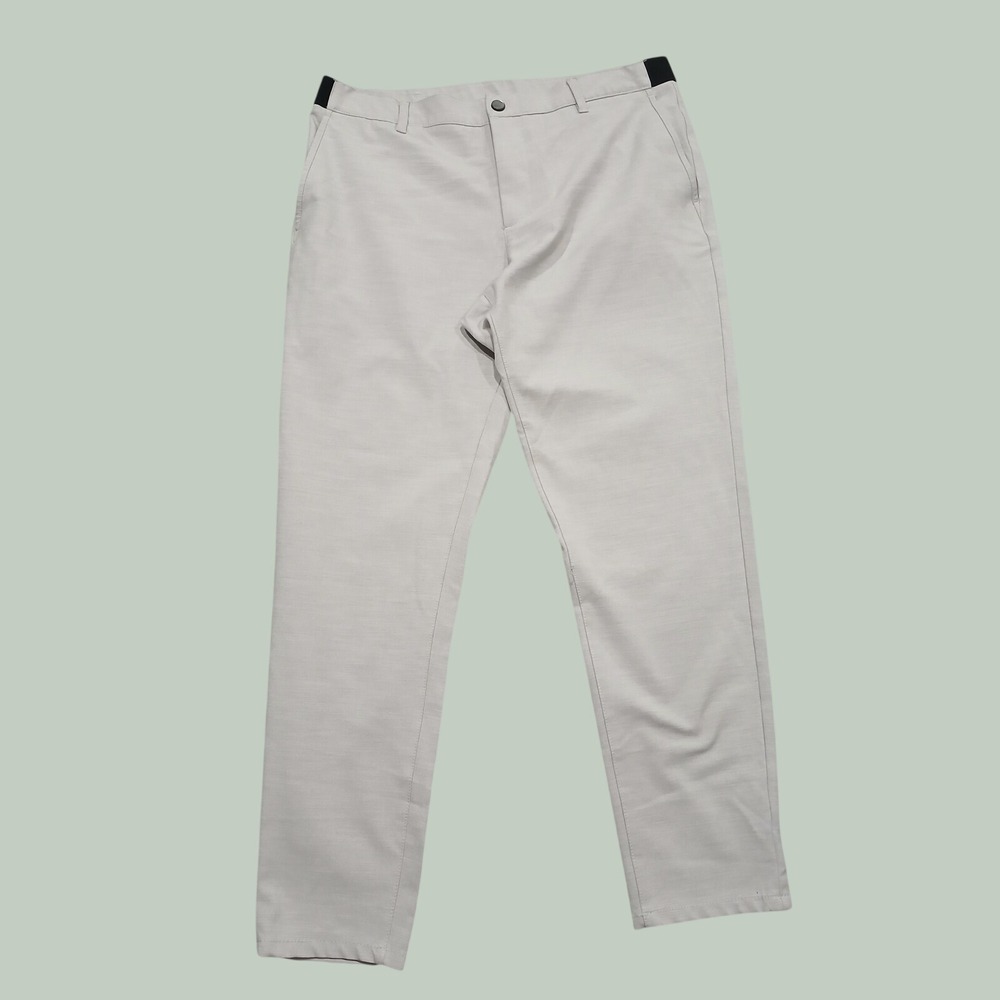 Zara Man Slim Fit Light Gray Textured Trousers Size XL MEX 34